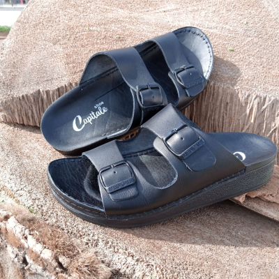 Sandale medical cuir noir model 04