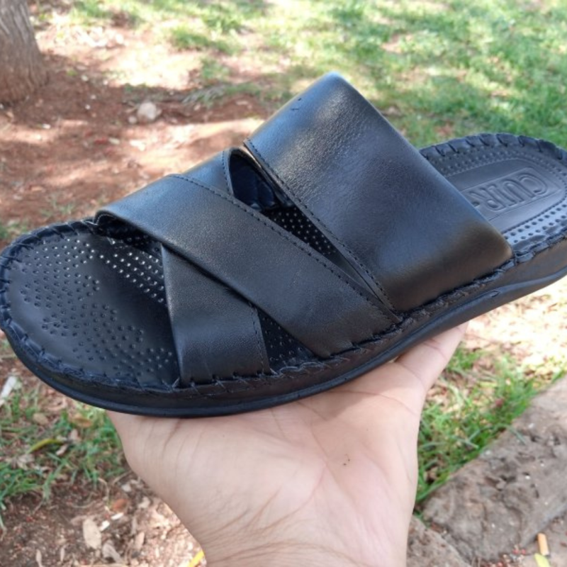 Sandale medical cuir noir model H03