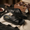 Ortho-Cuir Noir Mules  "Relax" H02